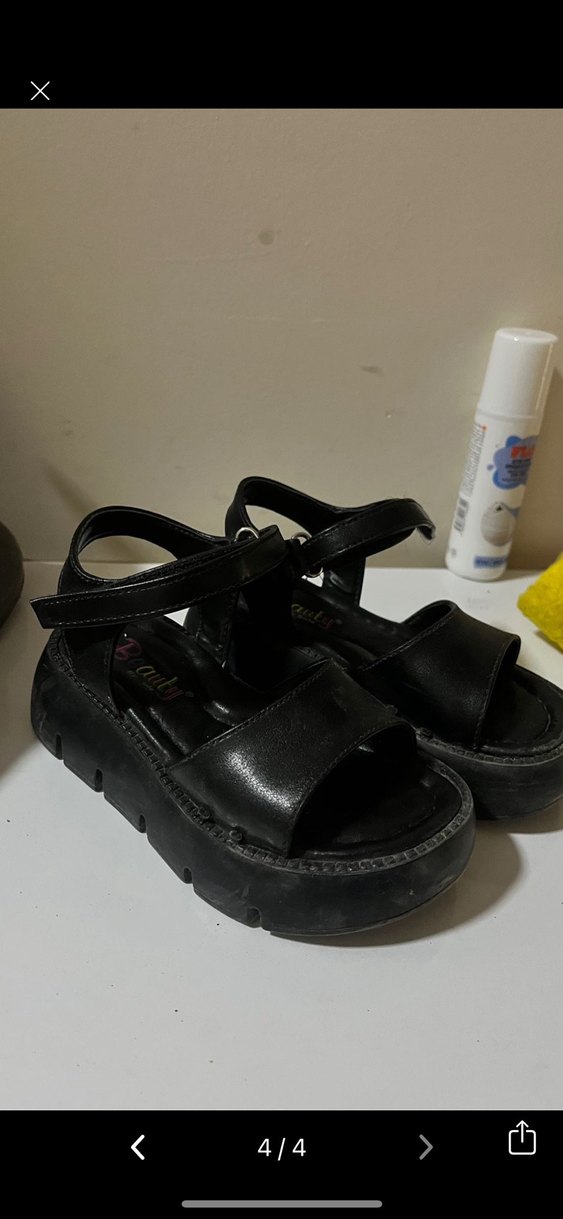 Siyah kız çocuk Dolgu Topuklu Sandalet - Görsel 2