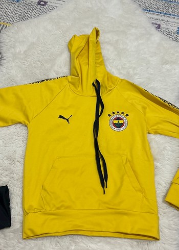 5 Yaş Beden sarı Renk Fenerbahçe Erkek Çocuk Kapüşonlu Eşofman Takımı