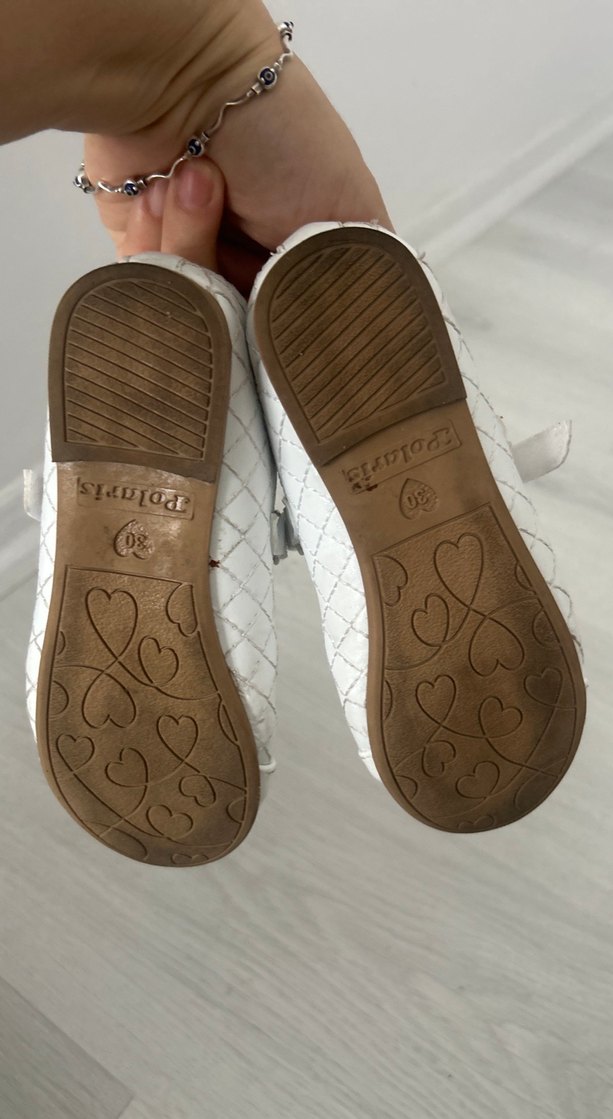 Polaris Kız Çocuk Beyaz Fiyonklu Babet Ayakkabı - Görsel 4