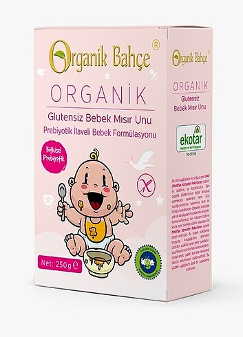 Organik glutensiz bebek mısır unu