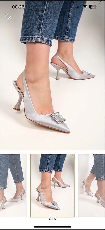 39 Beden gri Renk Stiletto