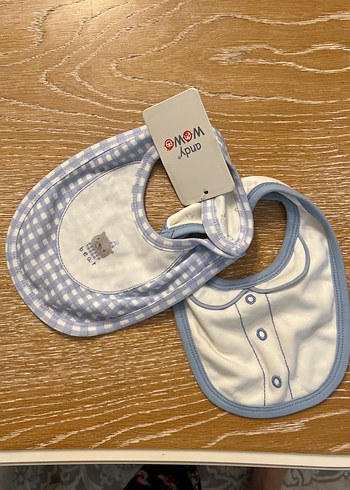 Nakışlı Mavi Bebek Önlüğü Seti(2li set) - Görsel 2