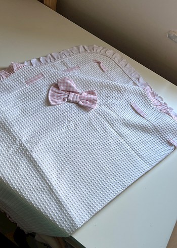 Pembe Kareli Çocuk Battaniyesi 1x1 metre - Görsel 2