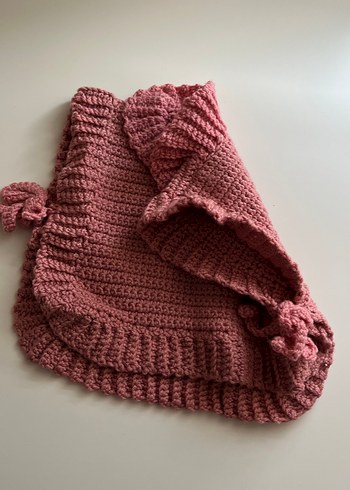 Kız Çocuk Pembe Triko Panço/Sueter - Görsel 2