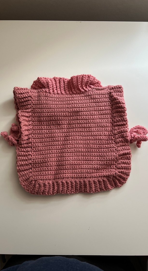 Kız Çocuk Pembe Triko Panço/Sueter - Görsel 3