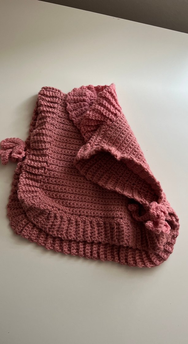 Kız Çocuk Pembe Triko Panço/Sueter - Görsel 2