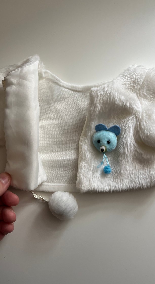 Kız Bebek Beyaz Kürk Detaylı Bolero - Görsel 2