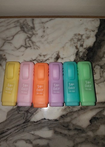 Pastel Renkli Fosforlu Kalem Seti