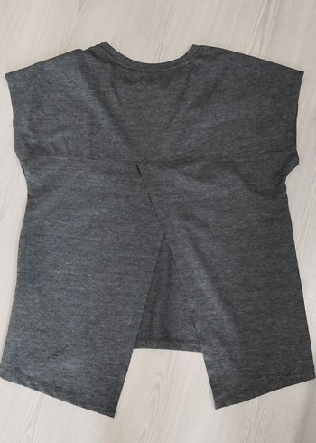 Gri Baskılı Kısa Kollu spor Tişörtü - Görsel 2