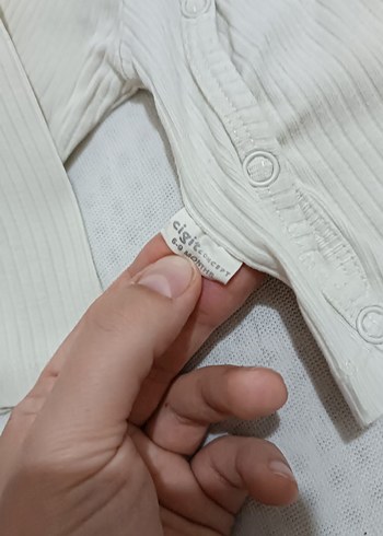 Beyaz Uzun Kollu Bebek Takımı Pamuk - Görsel 2