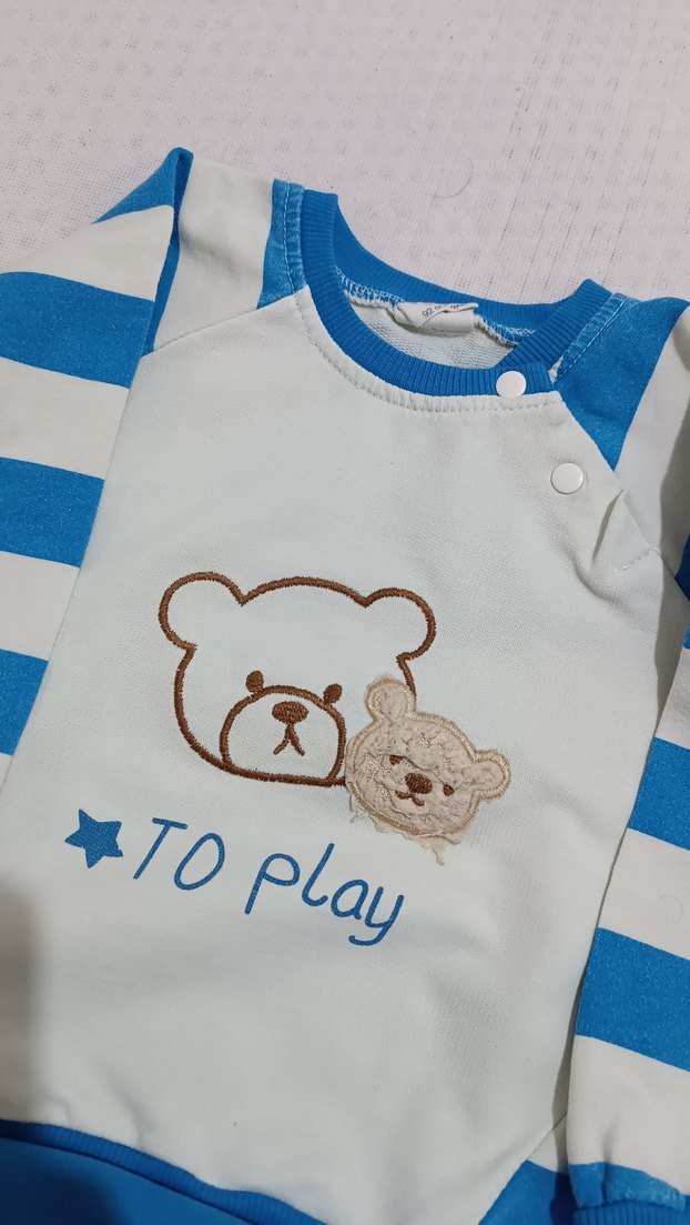 Mavi Erkek Bebek Uzun Kollu Takım - Görsel 4