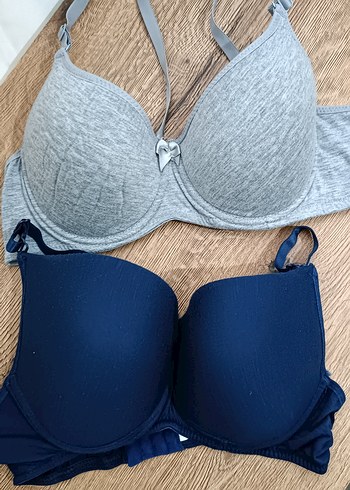 Gri ve Lacivert Rahat Sütyen Seti - Görsel 2