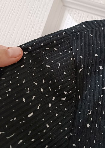 Siyah Uzun Kollu Örme Mini Bluz - Görsel 3