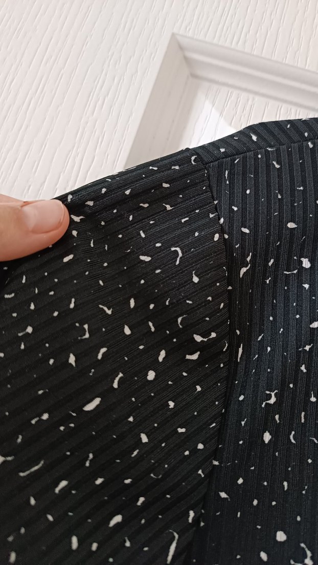 Siyah Uzun Kollu Örme Mini Bluz - Görsel 3