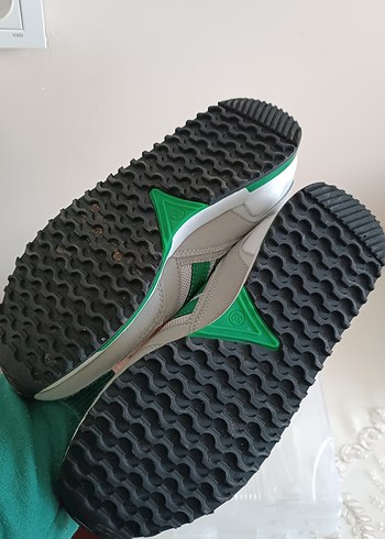Yeşil Şeritli Gri Kadın Spor Ayakkabı - Görsel 7