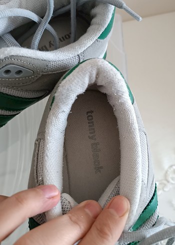 Yeşil Şeritli Gri Kadın Spor Ayakkabı - Görsel 5