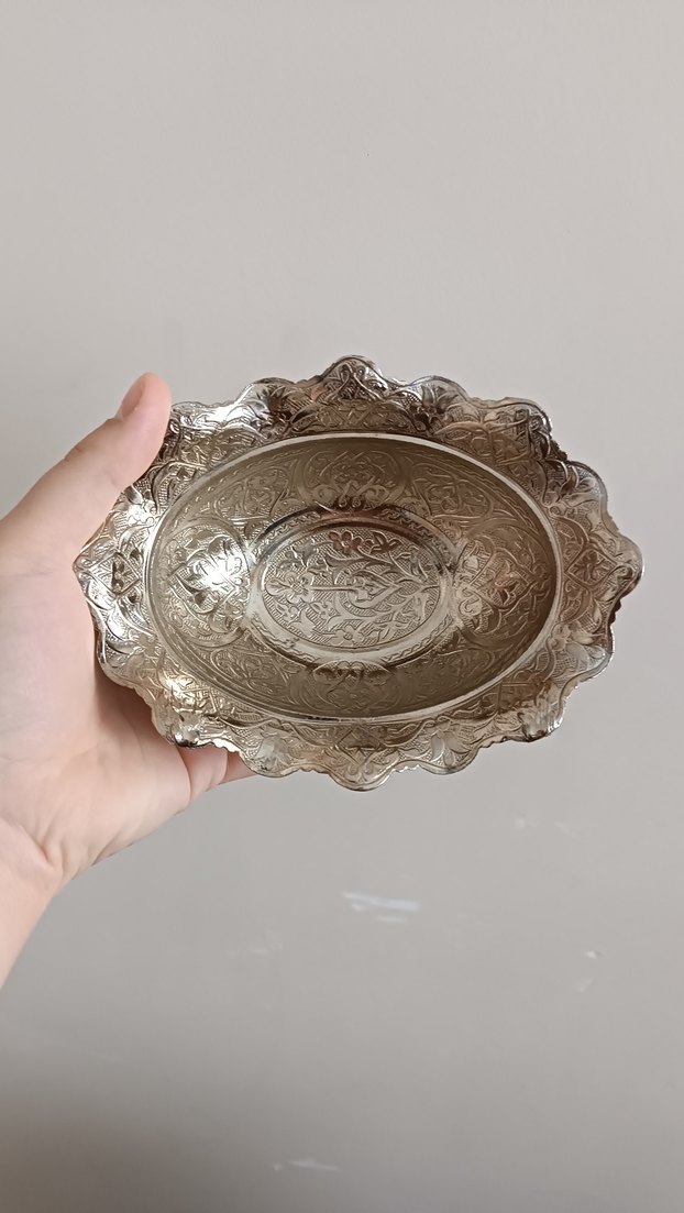 Parlak Yılan Desenli Kapaklı gümüş şekerlik - Görsel 3