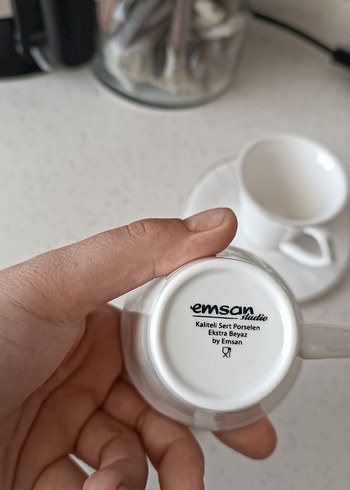 Beyaz Seramik Fincan ve Tabak Seti - Görsel 3