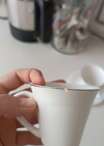 Beyaz Seramik Fincan ve Tabak Seti - Görsel 5