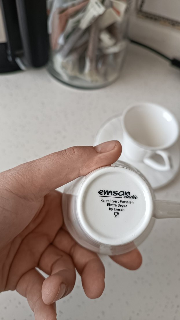 Beyaz Seramik Fincan ve Tabak Seti - Görsel 3