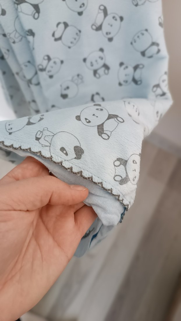 Gri Desenli Panda battaniye - Görsel 3