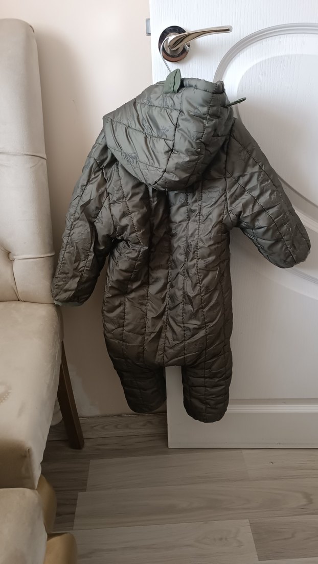 Haki  Fermuarlı Erkek Bebek Kayak Tulumu - Görsel 2