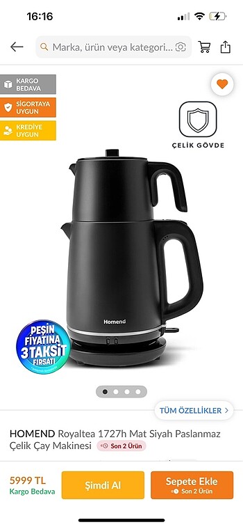 Çay makinesi Homend