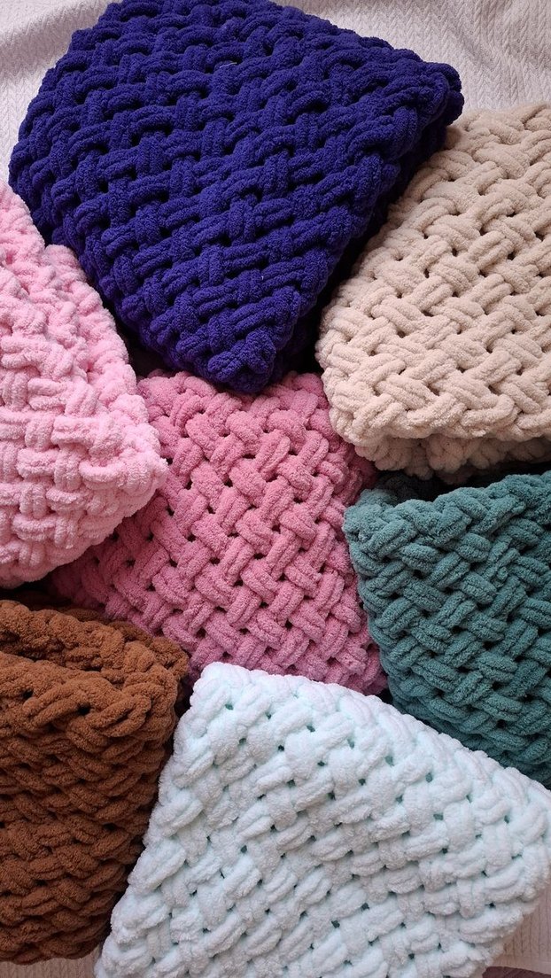 KAMPANYA!!puffy Pastel Renkli Örgü Çocuk Battaniyesi - Görsel 5