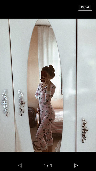 34 Beden pembe Renk Pijama gecelik tulum