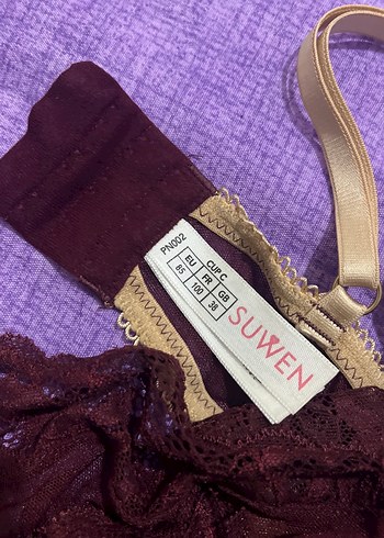 Bordo Vintage Dantel Sütyen - Görsel 2