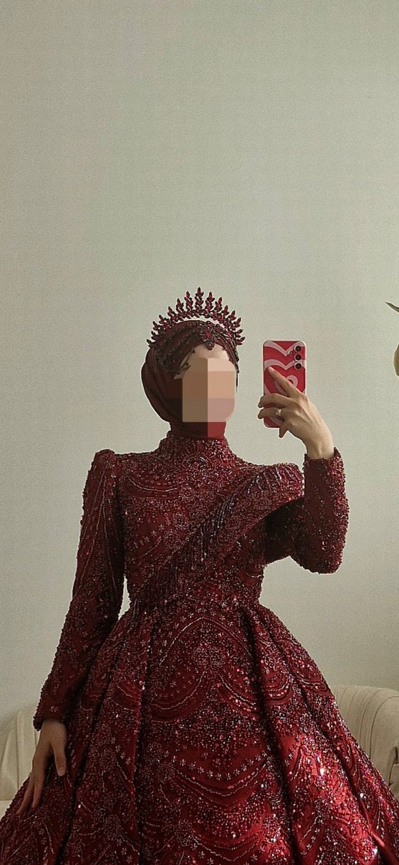 Kına Tacı Bordo - Görsel 3