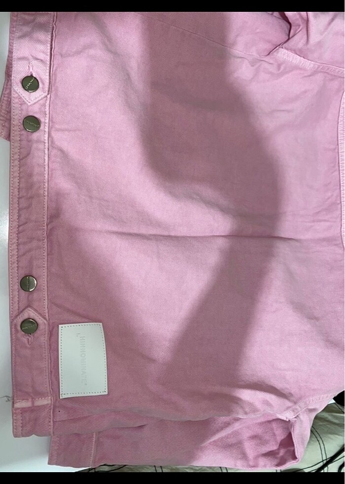 Pembe kot ceket kalın - Görsel 2