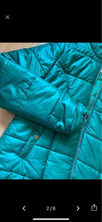 Yeşil şişme mont - Görsel 2