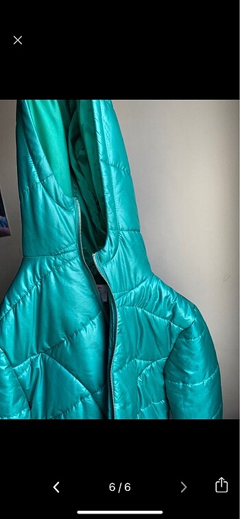 Yeşil şişme mont - Görsel 5