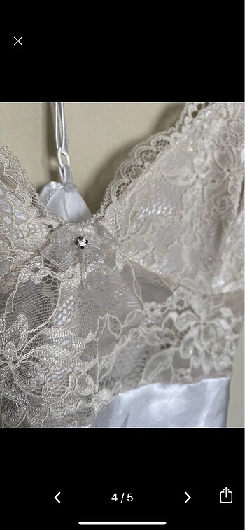 Saten dantelli bluz - Görsel 3