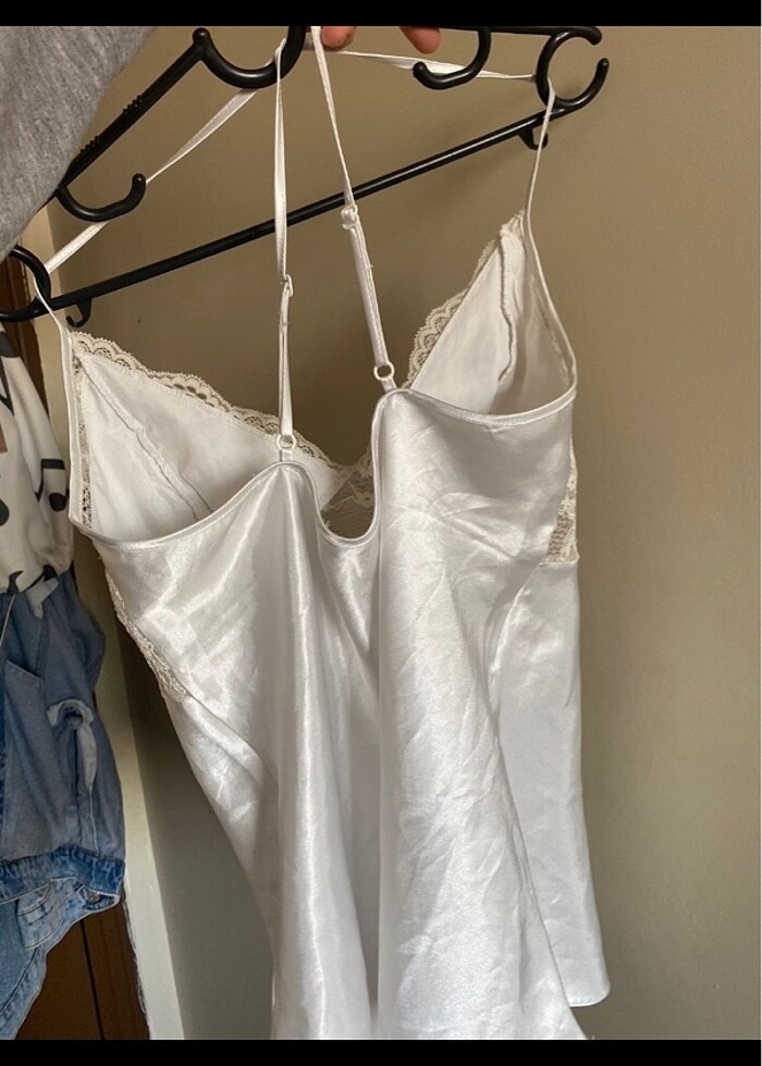 Saten dantelli bluz - Görsel 2