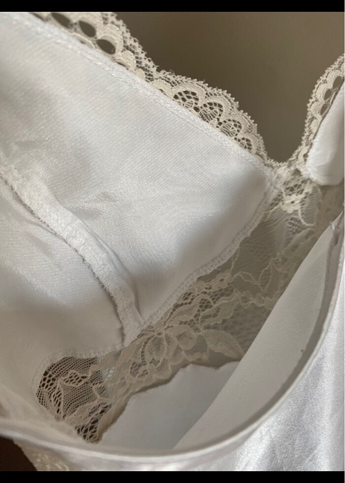 Saten dantelli bluz - Görsel 4