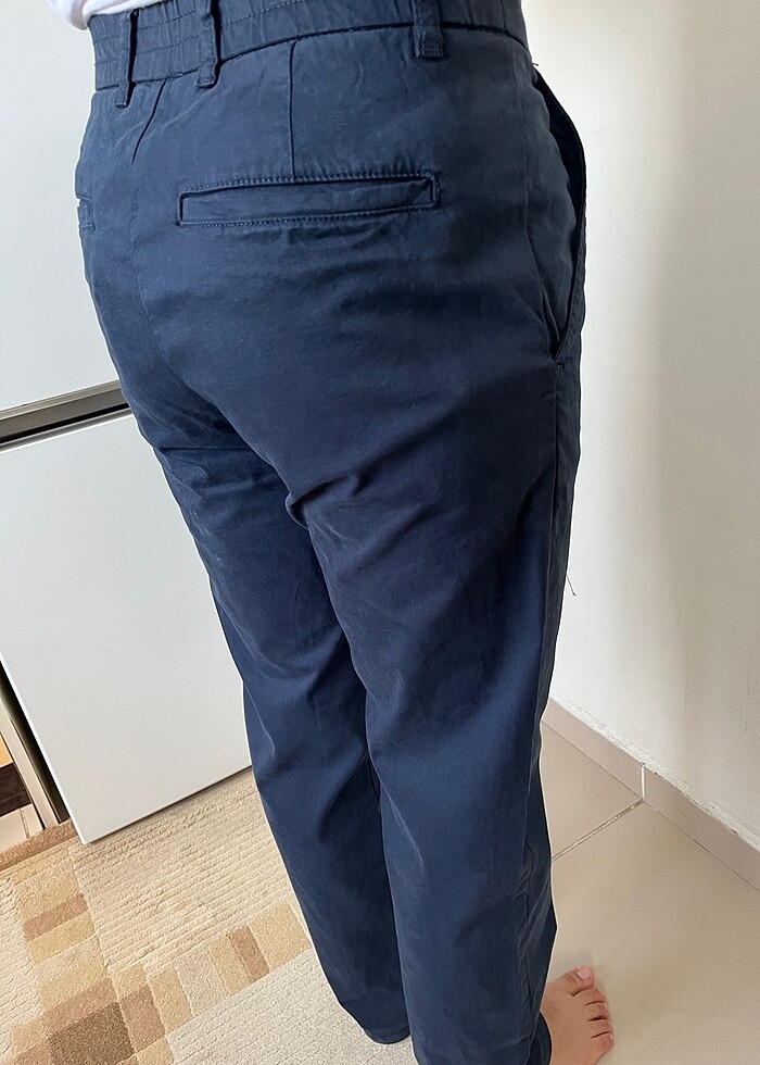 zara lacivert kumaş pantolon - Görsel 3