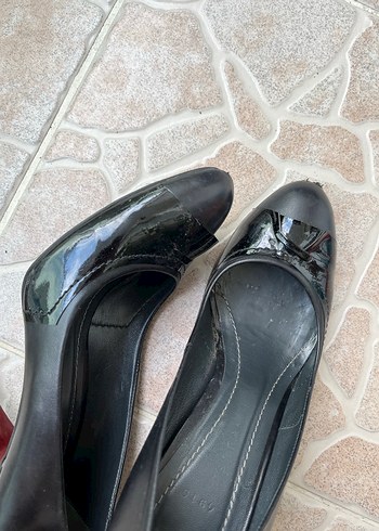 Siyah Deri Stiletto Topuklu Kadın Ayakkabı - Görsel 5