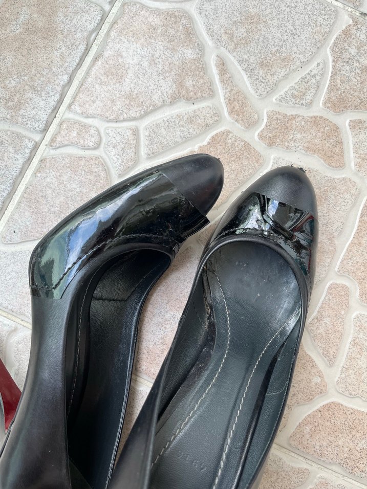 Siyah Deri Stiletto Topuklu Kadın Ayakkabı - Görsel 5