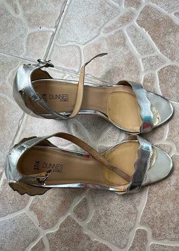 Gümüş rengi Topuklu Kadın Ayakkabı - Görsel 5