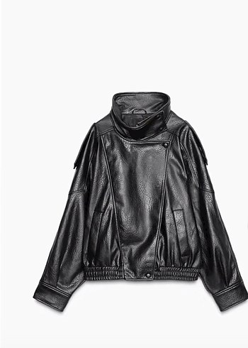ZARA VİRAL YENİ SEZON YSL Siyah Kadın Deri Biker Ceket