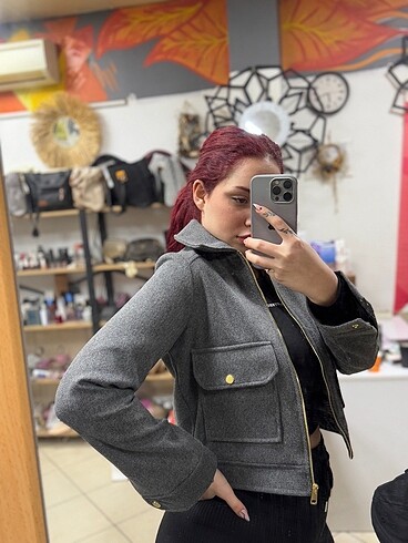 Zara muadili Kaşe crop ceket