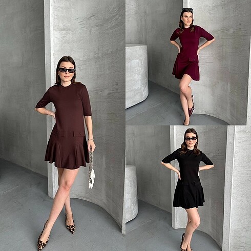 Zara model bordo/siyah/ kahverengi mini elbise