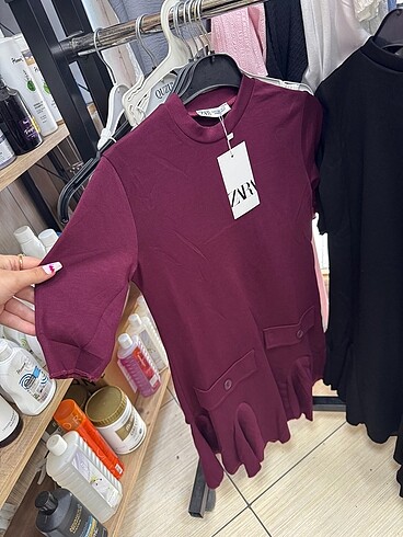 Zara Zara model bordo/siyah/ kahverengi mini elbise