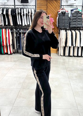 guess Siyah Kadın bol paça Eşofman Takımı S M L