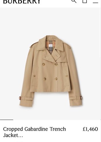 Burberry Kadın BURBERRY Düğmeli Kısa Bej Trençkot