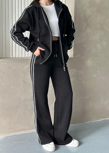 Siyah beymen club Çizgili Kadın Eşofman Takımı - Görsel 2