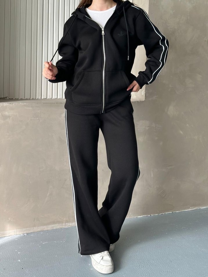 Siyah beymen club Çizgili Kadın Eşofman Takımı - Görsel 4