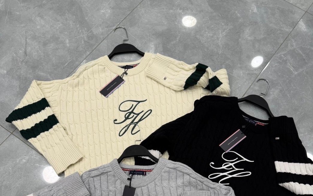 Tommy hilfiger Beyaz Nakışlı Kadın Triko Kazak - Görsel 5